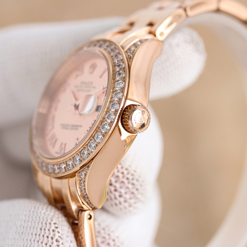 Rolex Pearlmaster 34mm Women's Replica Watch 904 Steel Elegant Design-7