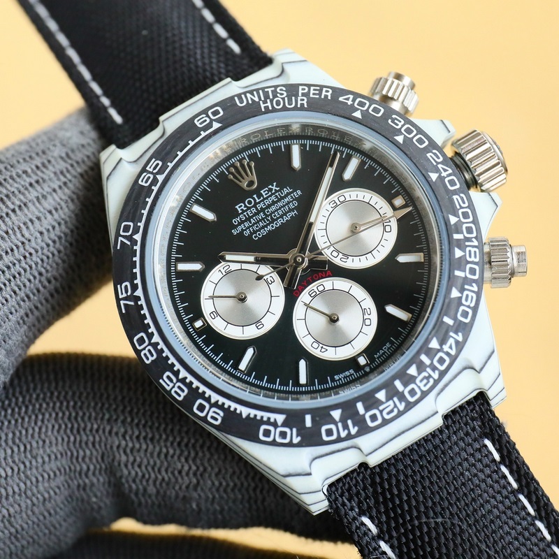 Rolex Daytona Carbon Fiber Custom Edition Lightweight Luxury Replica Watch-4