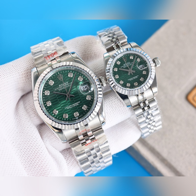 Rolex Datejust Couple's Replica Watch 100% Swiss Quality Sapphire Crystal Night Glow Waterproof-2