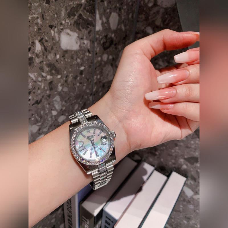 Rolex Day-Date Classic Women's Solid Steel Bracelet Original Strap Imported Movement-5