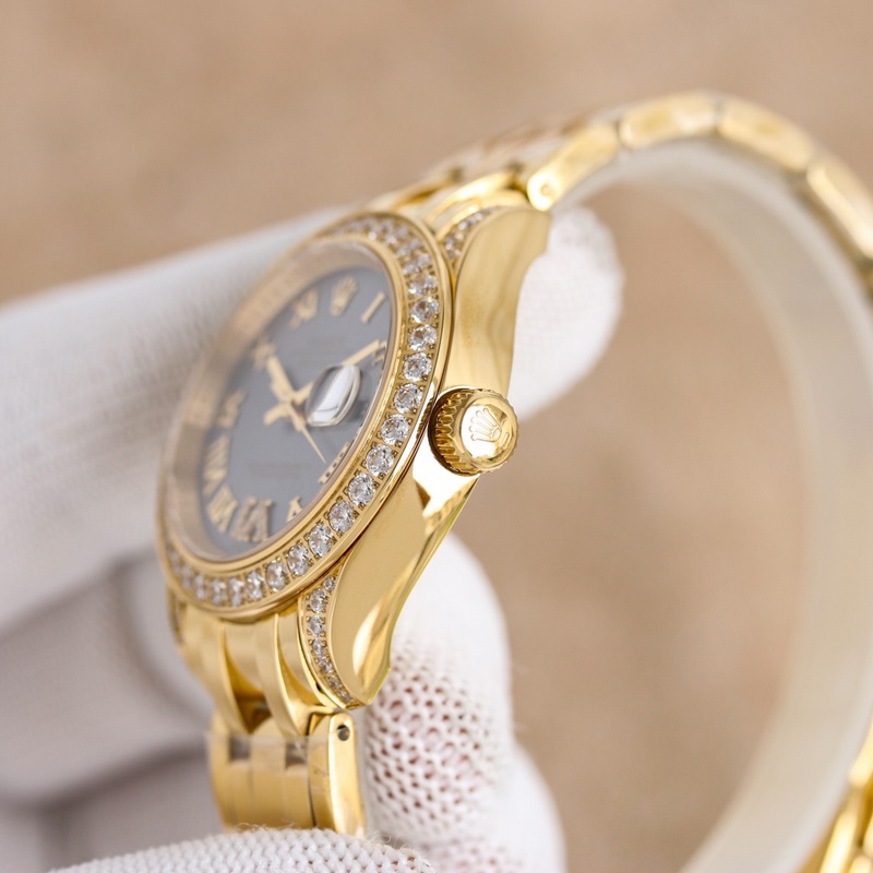 Rolex Pearlmaster 34mm Women's Replica Watch 904 Quality Pearl Lady Model-5