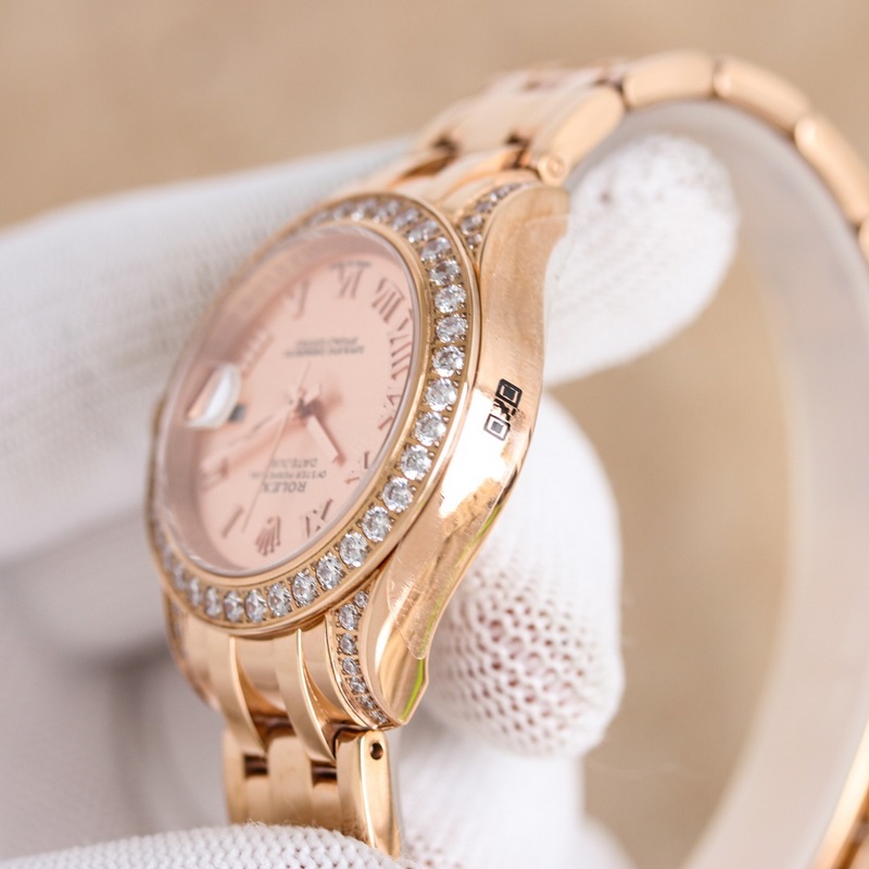 Rolex Pearlmaster 34mm Women's Replica Watch 904L Steel Elegant Design-4